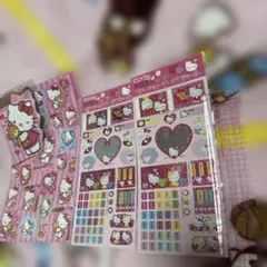 ハローキティ❤️かわいい文房具デコシール、シールブック激レア