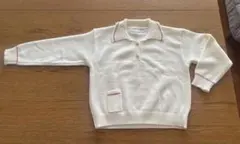 新品　完売品　　Ad.a. ポロニット　赤LINE入り　ホワイト　フリーサイズ