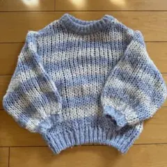 ザラキッズ ニット ボーダー ブルー 95cm 100cm