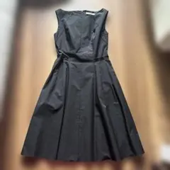 FOXEY NEWYORK フォクシー ノースリーブひざ丈ワンピース ブラック