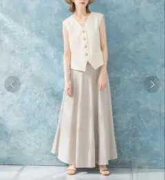 URBAN RESEARCH ROSSO バックファスナーリネン混ロングスカート