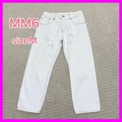 MM6 Maison Margiela 八分丈 デニムパンツ きなり白 ダメージのサムネイル