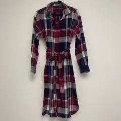 春服お値下げ！UNIQLO チェック柄 シャツワンピース M