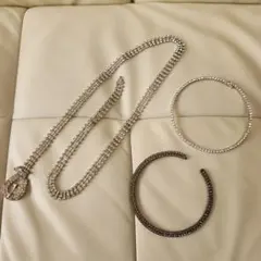 クリスタル ベルト　ネックレスセット