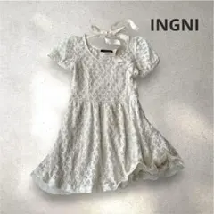 【チャム‪様】INGNI フリルワンピース 総柄レース ドレス