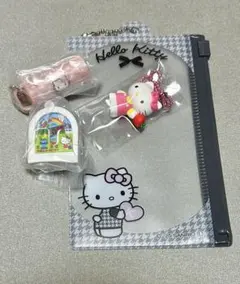 キティ4個セット　グミ&マスコット　レトロミニチュアチャーム　ファスナーケース