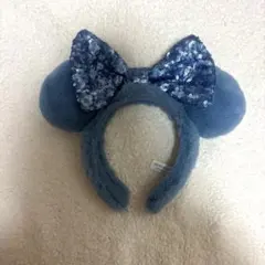 ミッキー耳型カチューシャ グレー スパンコール