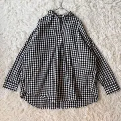 アメリカンホリック　ギンガムチェックチュニック丈スキッパーシャツ　F◆A1114