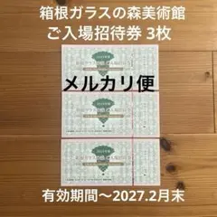 箱根ガラスの森美術館　ご入場招待券　3枚　有効期限2027年2月末日　メルカリ便
