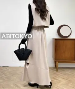 k0269 ABITOKYO ハイウエストサイドスリットデザインスカート