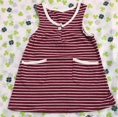 美品！無印良品 ボーダーワンピ 80