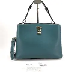 極美品　BALLY　LUCYLE　2WAYバッグ　レザー　緑　ゴールド金具