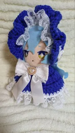 １５、１６cmぬい服　ヘッドドレスとリボンドレスセット　ツイステ　ゴシック