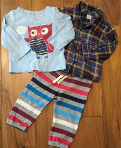 baby GAP ロンT& 長袖シャツ&パンツ　3点セット 12-18ヶ月