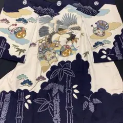 新品（最高級品）本絞り美術、刺繍入り本手描き友禅☆ 産着 祝着大鷹古典文特撰品