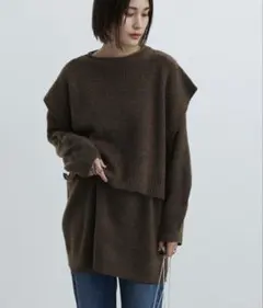 selectMOCA ブラウン ニット オーバーサイズ FREE