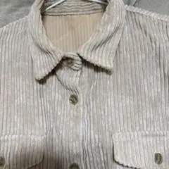 イング　ベージュ コーデュロイ カジュアルシャツ 長袖