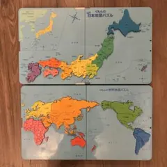 くもん 日本地図パズル&世界地図パズル セット