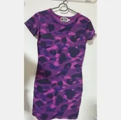 A Bathing Ape カモフラージュ 半袖ミニワンピース 紫のサムネイル
