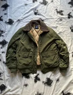 00s old gapオリーブ色 ボンバージャケット ファー付き