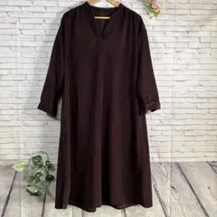 161【GLOBAL WORK】美品ダークブラウン コーデュロイ チュニックM