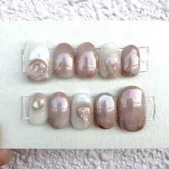 現品 131 透明感ピンクネイル