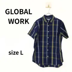 GLOBAL WORK：グローバルワーク　半袖シャツ　Lサイズ　管理番号37