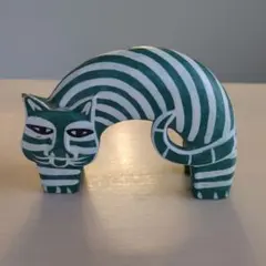 パリ猫　ストライプ　木製置物
