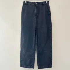 デニム　テーパードデニム　ブラック　レディース　【L】　細見え　カジュアル