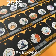 【B-1】ハロウィン　タグ　25枚 ラッピングタイ付