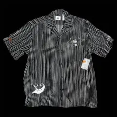 ナイトメアービフォアクリスマス ジャックストライプ半袖刺繍シャツ 香港ディズニー