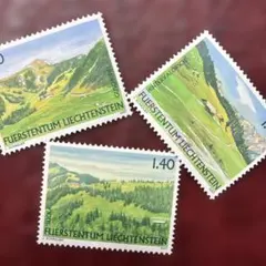 77945セール現品限　外国切手　リヒテンシュタイン発行風景3種揃