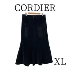 ★美品 CORDIER コルディア 黒 ロングフレアスカート XL(LL)