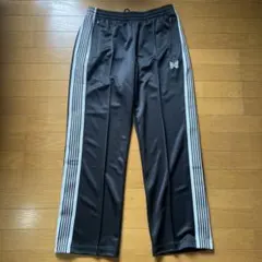 美品/別注】Needles トラックパンツ ブラック×ターコイズブルー xs