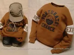 8523◆新品【160cm】テラコッタ☆アメカジトレーナー☆裏起毛◆