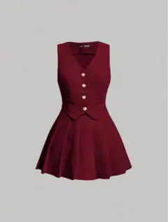 SHEIN コーデュロイ セットアップ バーガンディ