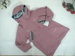 100458 スカラー　ライナー付コート　赤紫　M