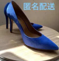 PIPPICHIC 青 スエード ポインテッドトゥ ハイヒール