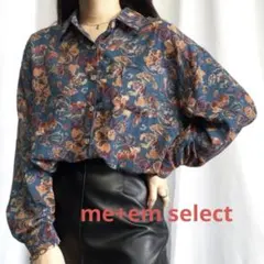 ◆値下げ◆me+em select レトロ花柄オーバーシャツ　サイズフリーのサムネイル