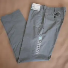 タグ付きユニクロ感動パンツ（ウルトラライト）グレーちどり柄ウエスト85cm