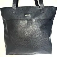 【美品✨】 BEAMS ブラック レザー トートバッグ 大容量 A4収納可