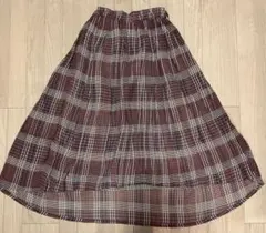 double name チェック柄プリーツスカート フリーサイズ