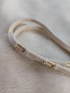 アイボリー 編み込み 帯締め