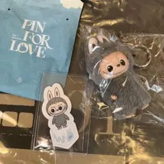 【正規品】POPMART ラブブ ぬいぐるみキーホルダー イニシャルラブブ　W