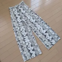 JOURNAL STANDARD relume 麻混花柄ワイドパンツ