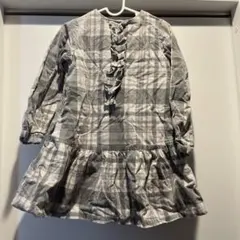 ブリーズ　チェック柄フリル付きワンピース 110cm