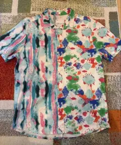 【極美品】ASOS カラフルアートプリント 半袖シャツ Lのサムネイル