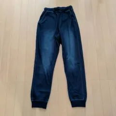 GLOBAL WORK すごらくカットデニムジョガーパンツ 160 ダークブルー