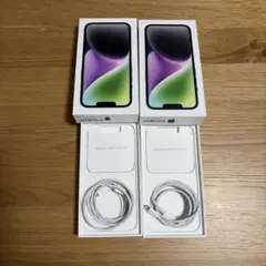 iPhone14 ミッドナイト128GB の空箱、純正充電ケーブル