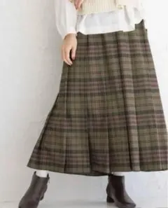 studioclip チェック柄 プリーツ ロング スカート Mサイズ